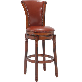 Cow top Leather Wooden Bar Stools, 29\\" Counter Height Bar Chair with Back, 180 Degrees Swivel Barstools Chair for Home Kitchen Counter,Dining Room