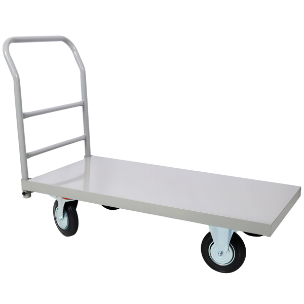 Platform Truck Industrial Flat Dolly Cart with Wheels - Heavy Duty 24 x 48 Cart - 2000lb Capacity Flatbed Hand TruckSteel Smooth Deck Platform Truck 24 In. x 48 In. 2000 Lb. Capacity, Gray color