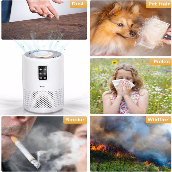 Air Purifiers for Home Large Room up to 1400ft², VEWIOR H13 True HEPA Air Purifier with Scented Sponge, Sleep Mode, Timer for Wildfire Smoke Pet Dust Pollen Odors (Banned by Amazon)