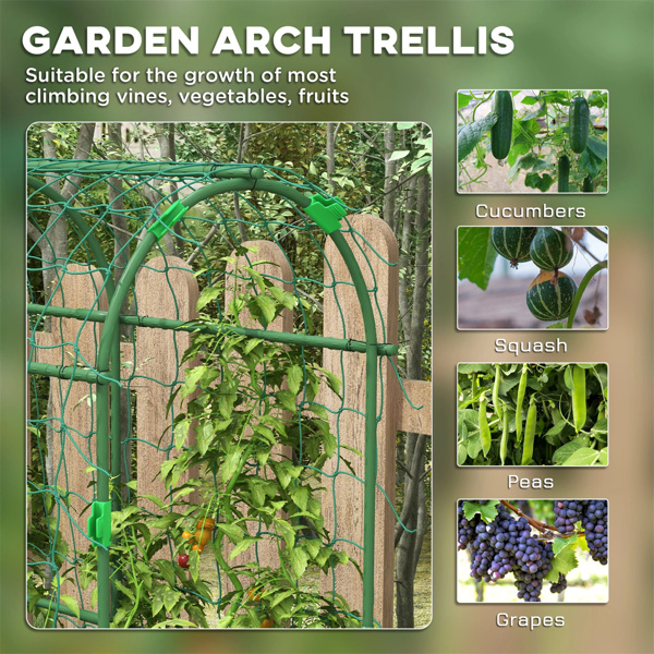 17" x 72" x 72"  Outdoor Metal Garden Trellis with Climbing Net 