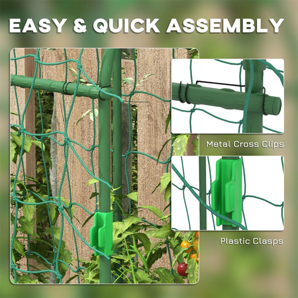 17" x 72" x 72"  Outdoor Metal Garden Trellis with Climbing Net 