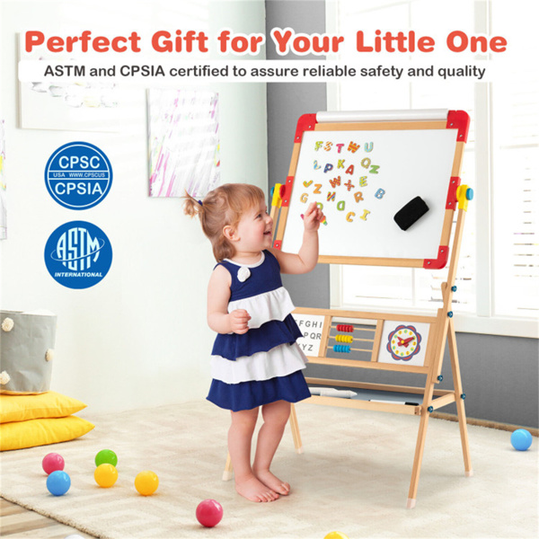 3-in-1 Kids Wooden Art Easel