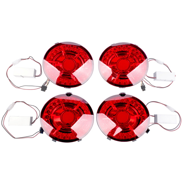 4Pcs LED Tail Lights Brake Lights RED Lens For Chevy Corvette C6 Coupe 2005-2013 2801188 15279751 15279752 10440716