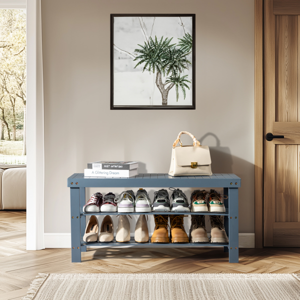 FCH 3-Tier Seamless Top Bamboo Shoe Rack