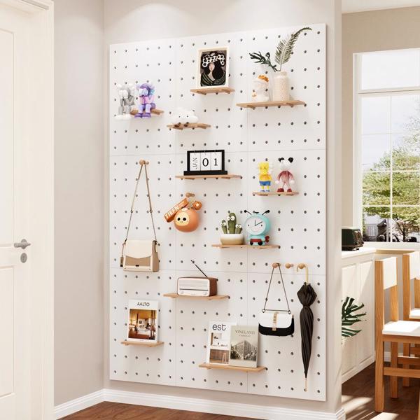 40*60CM solid wood pegboard, not only a storage marvel but also a form of decorative art, it fully showcases the beauty and practicali