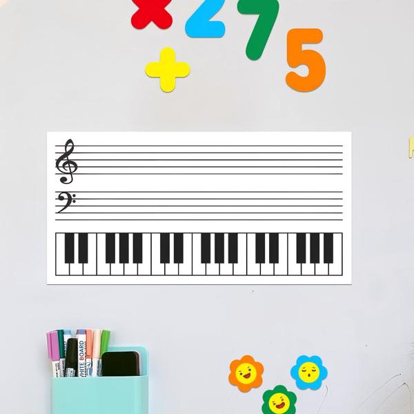 Magnetic Music Staff Learning Sticker Set (3 Sizes), Fun Teaching Tool, Can Be Moved Freely Without Damaging the Wall.（There is an 80% probability that UniUni will be used for logistics.)