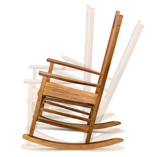 Square Wooden Rocking Chair Wavy Backboard Original Color