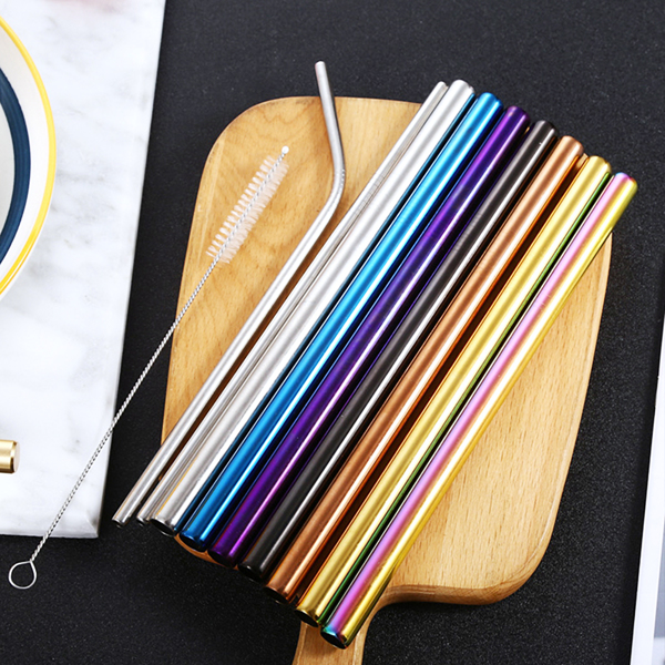 Natural Color 3 Sets (9pcs) Of Reusable Straws With Cleaning Brush And Storage Bag, Colorful Bent Straws And Straight Straws, Perfect For Parties, Restaurants, Home, Halloween, Christmas.