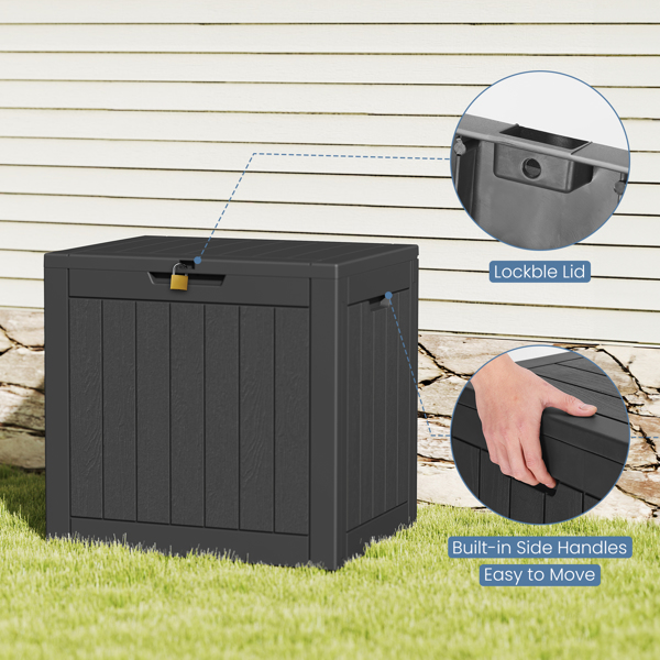 Deck Box with 31 Gallon Capacity, Weatherproof Resin Lockable Outdoor Storage for Secure Package Deliveries and Indoor Storage in Garden or Patio