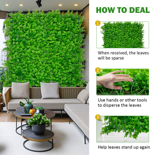 Boxwood Panels, Grass Wall 20"x20"(20pcs), Plant Wall, Grass Backdrop Wall, Privacy Screen, Sun Protected Green Wall Decor for Outdoor, Indoor, Garden, Backyard and Décor