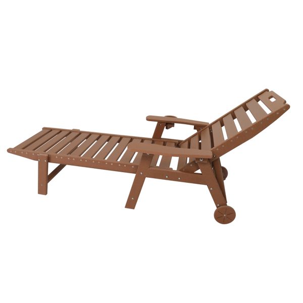 195*75.5*33cm HDPE Backrest Adjustable Lying Bed Teak Color