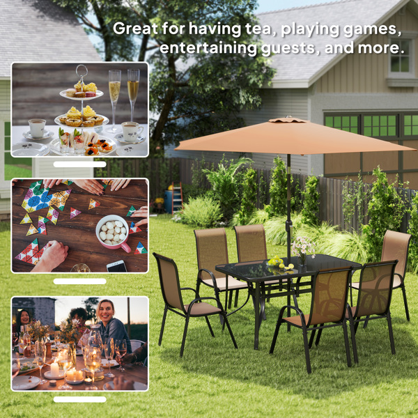 Outdoor dining table and chair package with umbrella ( Amazon Shipping)（Prohibited by WalMart）