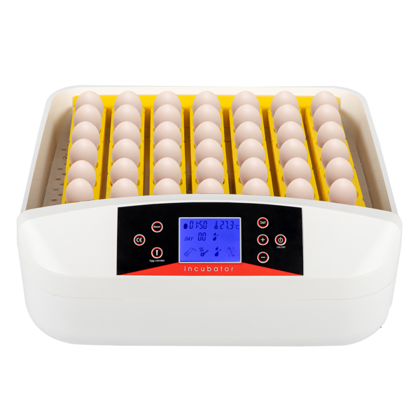 [Same code: 31238079]56-Egg Practical Fully Automatic Poultry Incubator with Egg Candler (US Standard) White