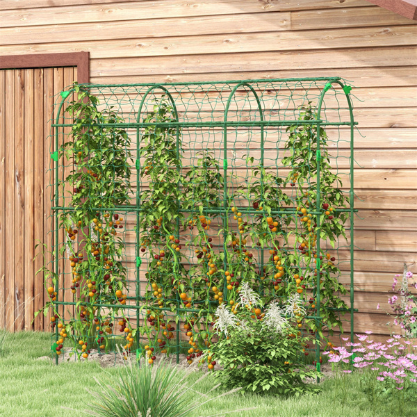 17" x 72" x 72"  Outdoor Metal Garden Trellis with Climbing Net 