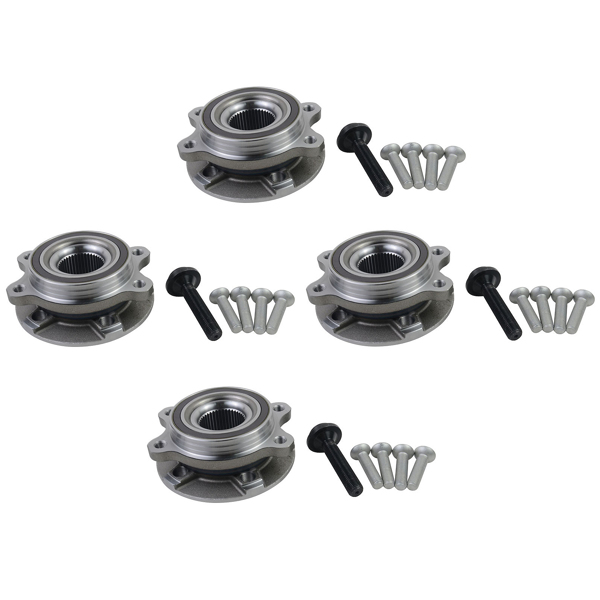 Front & Rear Wheel Hub Bearing Kit Fits Audi A4 A6 A8 Q5 S6 S7 B8 4G 2009-2018