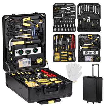 799pcs Aluminum Trolley Case Tool Set  Black Yellow