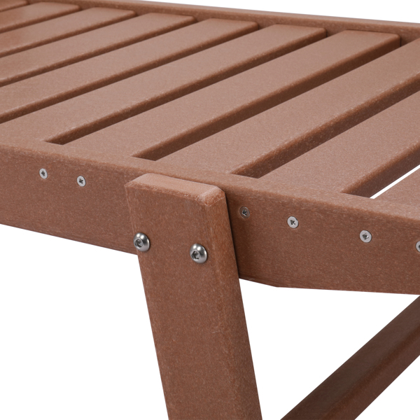 195*75.5*33cm HDPE Backrest Adjustable Lying Bed Teak Color