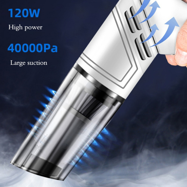 white wireless Automobile Folding Vacuum Cleaner Hand-held High-power Strong Suction Vacuum Cleaner