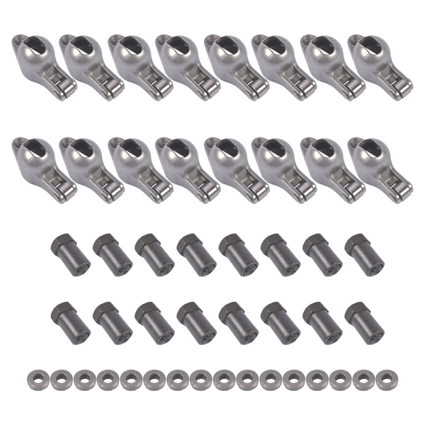 1.5 x 3/8" Stud Rocker Arms Set Roller Tip for Small Block Chevy SBC 262-400 1955-1986 1987-2000 Steel 16Pcs