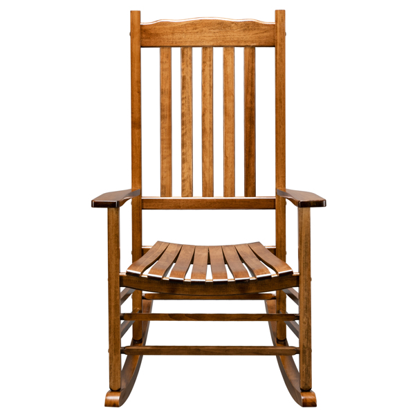 Square Wooden Rocking Chair Wavy Backboard Original Color