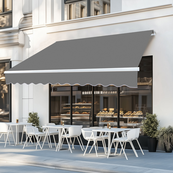 98.4"D x 117"W x 59"H Retractable Awning Grey