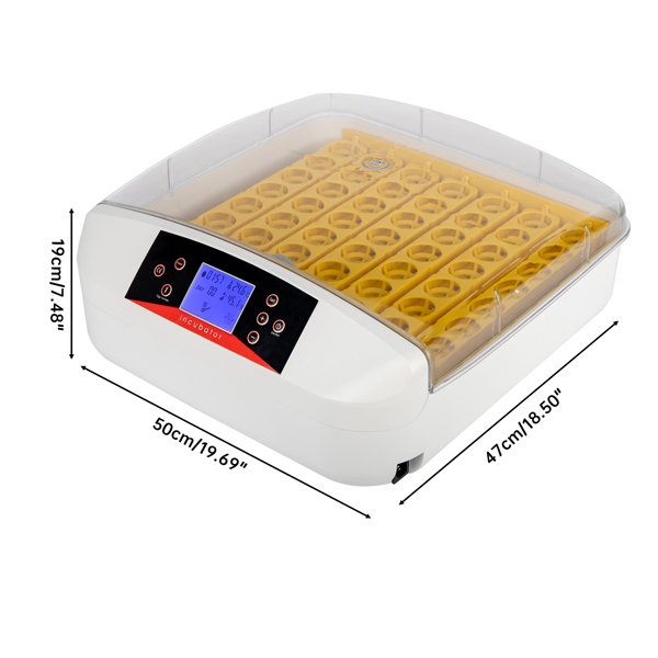 [Same code: 31238079]56-Egg Practical Fully Automatic Poultry Incubator with Egg Candler (US Standard) White