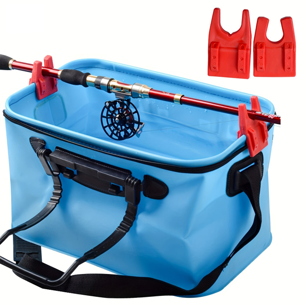 8-Piece Fishing Organizer Set – Adjustable Rod Holders, EVA Bait Buckets, and Bucket Clamps for Secure, Convenient, and Organized Fishing