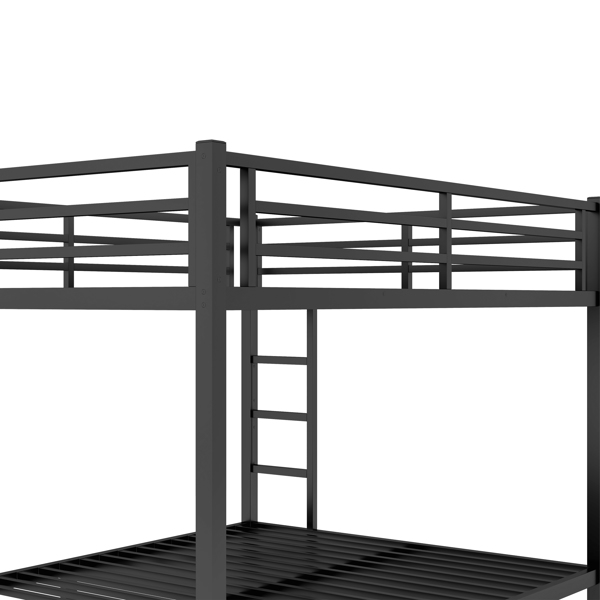 Metal Queen over Queen Bunk Bed for Teens and Adults,Space-Saving/Noise Reduced/No Box Spring Needed, Black