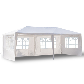 10'X20' Outdoor Party Tent with 4 Removable Sidewalls, Waterproof Canopy Patio Wedding Gazebo, White