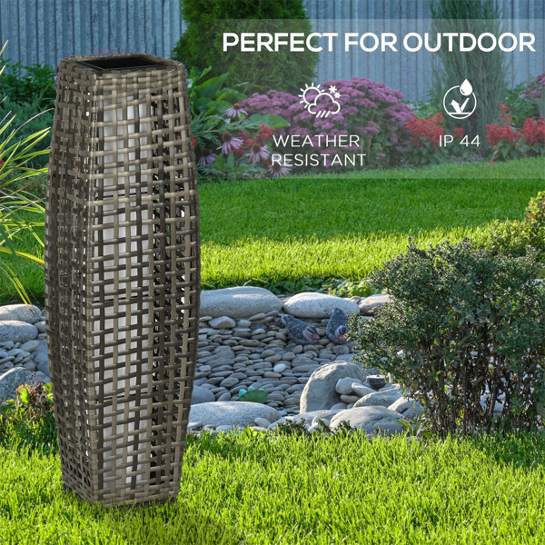   Gray Solar Floor Lamp, Outdoor Garden Lantern 