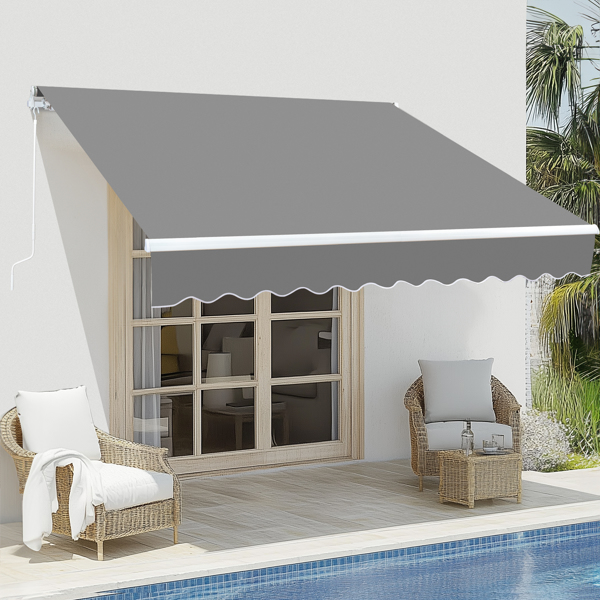 98.4"D x 117"W x 59"H Retractable Awning Grey