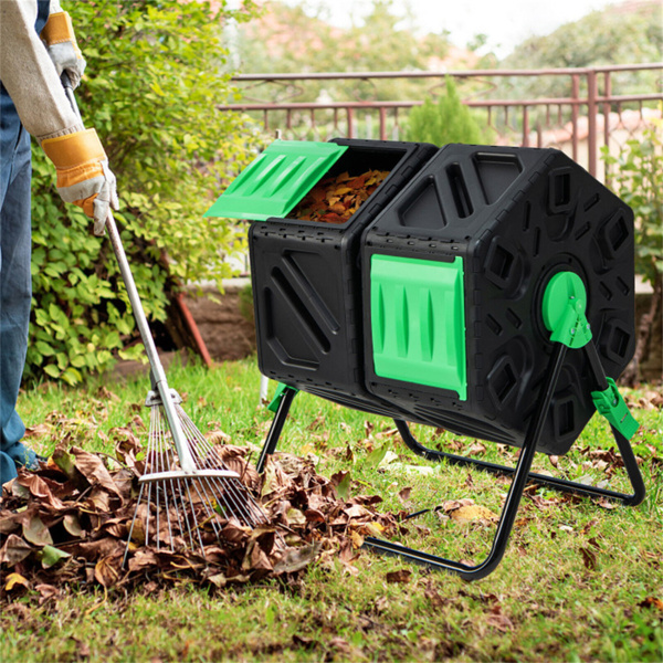 130L Garden Compost Tumbler with Sliding Doors