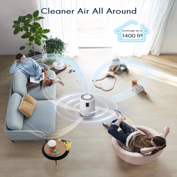 Air Purifiers for Home Large Room up to 1400ft², VEWIOR H13 True HEPA Air Purifier with Scented Sponge, Sleep Mode, Timer for Wildfire Smoke Pet Dust Pollen Odors (Banned by Amazon)