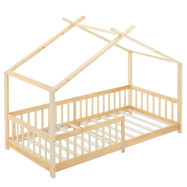 X-Shaped Roof Design White Painted Pine Children's Bed