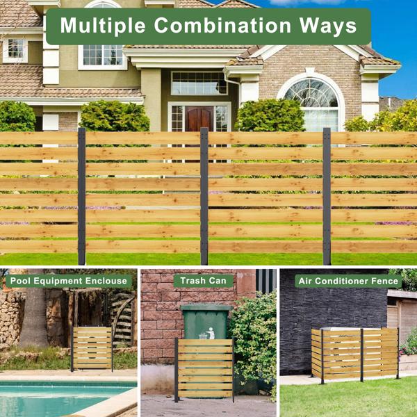 55"x38.5"W (2 Panels) Cedar Wood Privacy Screen, Outdoor Privacy Walls, Privacy Wood Fence for Pool Equipment Enclosure, Trash Can Enclosures, Air Conditioner Fence