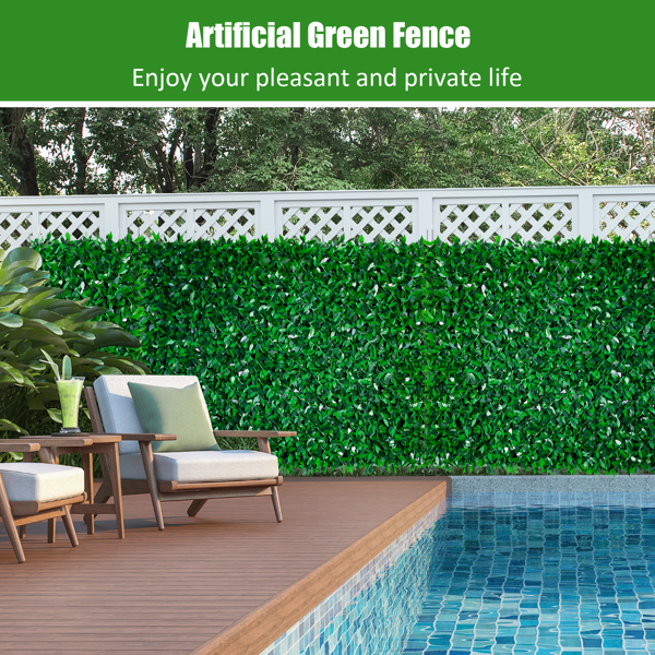 Artificial Green Fence, Strong and Durable Outdoor Fence Waterproof for Outdoor Gardens, Courtyard(Green Leaf)