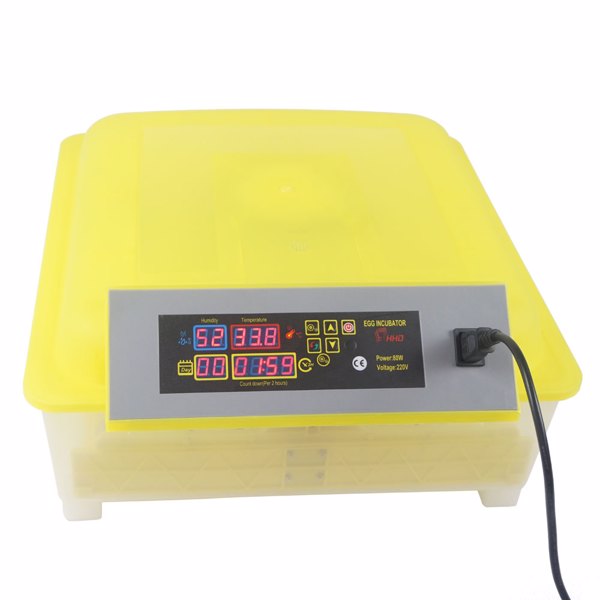 【same code：76829079】48-Egg Practical Fully Automatic Poultry Incubator (US Standard) Yellow & Transparent