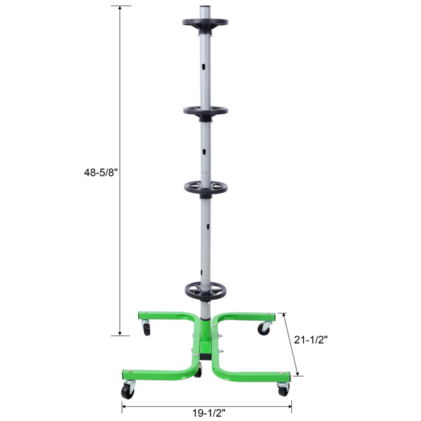 Storage Stand  With Wheels 275 LBS Total Capacity  Uses Six 2in Swivel Caster Wheels green color