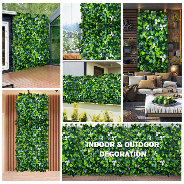 Boxwood Panels, Grass Wall 20"x20"(20pcs), Plant Wall, Grass Backdrop Wall, Privacy Screen, Sun Protected Green Wall Decor for Outdoor, Indoor, Garden, Backyard and Décor