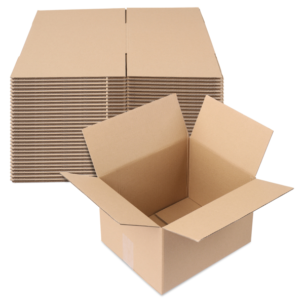 50pcs 12 "x 10" x 8 "(30.5x25.4x20.3) 3mm thick corrugated cardboard box in kraft paper color