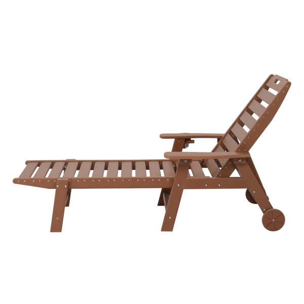 195*75.5*33cm HDPE Backrest Adjustable Lying Bed Teak Color