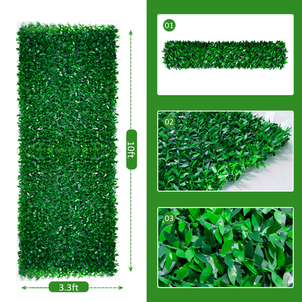 Artificial Green Fence, Strong and Durable Outdoor Fence Waterproof for Outdoor Gardens, Courtyard(Green Leaf)