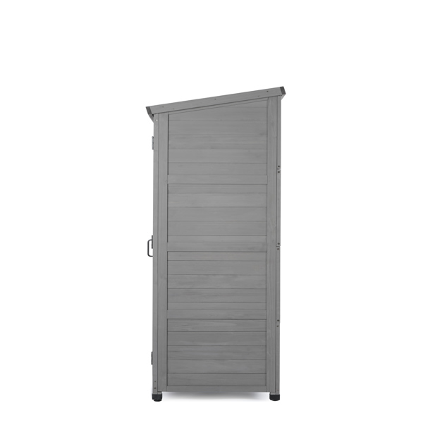 Outdoor Storage Cabinet and Metal Top,Garden Storage Shed,Outdoor 68 Inches Wood Tall Shed for Yard and Patio 