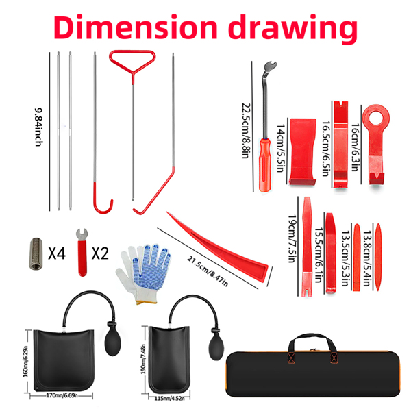 Red triangle long U hook set -G