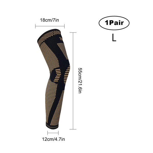 Full Leg Sleeves Long Compression Leg Sleeve Knee Sleeves Protect Leg, for Man Women Basketball, Arthritis Cycling Sport