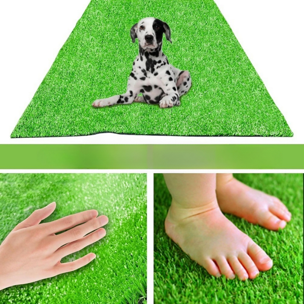 3ft x 16ft Premium Artificial Turf Mat with Drainage Holes. Thick Fake Grass with Rubber Backing, Ideal for Indoor/Outdoor Pet Areas, Garden, Lawn, Patio & Balcony Decor