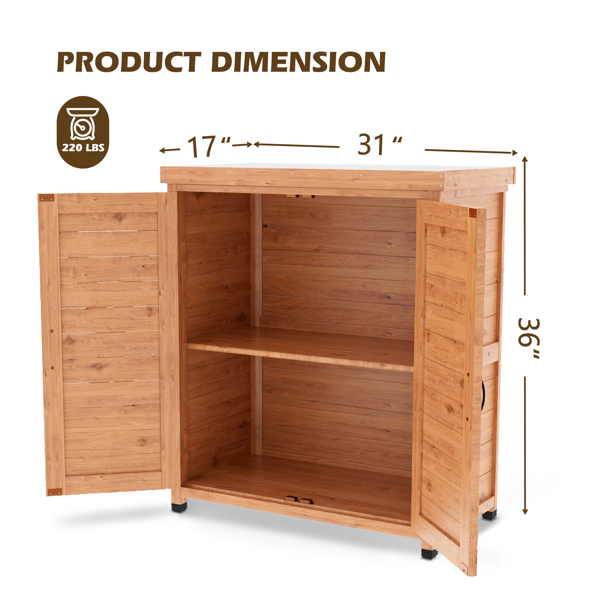 Potting Bench with Storage Cabinet and Metal Table Top for Outdoor Patio,Outdoor Work Station Table 