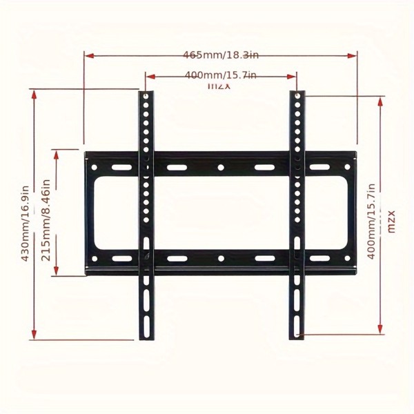 Universal TV bracket Wall Mount Classic TV mounting bracket fits 26 "-65" low profile for easy mounting in matte black