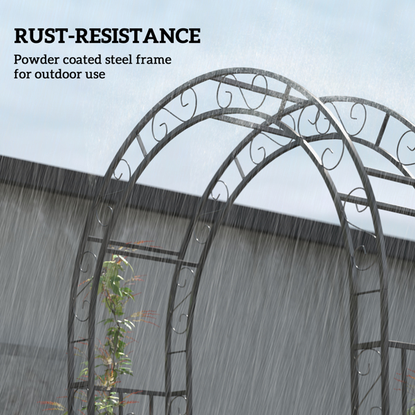 Steel Garden Arch with Gate ( Amazon Shipping)（Prohibited by WalMart）