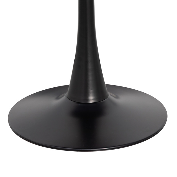 Round Black Dining Table 31.5" with Pedestal Base, Mid Century Kitchen Table Coffee Table for 2 to 4 Person